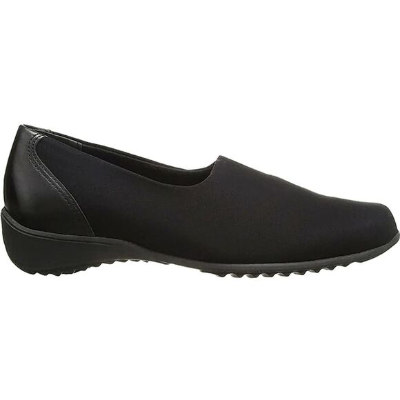 $199 NEW MUNRO 6 W TRAVELER COMFORT BLACK SLIPON TRAVEL SHOES LOAFERS 6 Wide - Picture 1 of 8